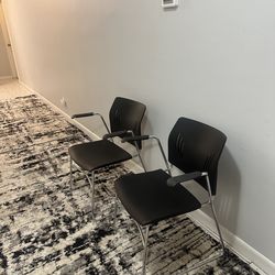 Black Stacking Chairs w/ Armrests