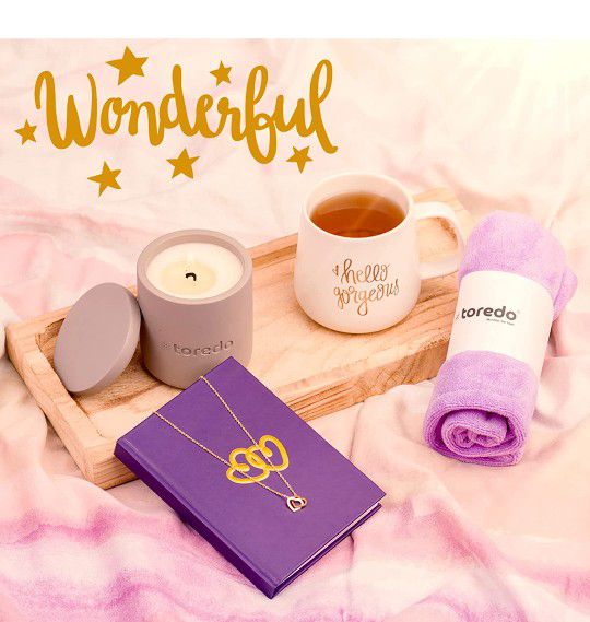 TOREDO 6 in 1 Gifts for Women - Unique, Inspirational Relaxation Gift for  Her with Luxury Design Box - Includes Gold Necklace, Scented Candle,  Ceramic for Sale in Charlotte, NC - OfferUp