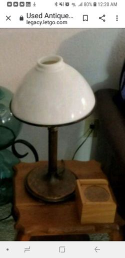 Antique Electrified Milk Glass Shade Lamp