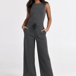 ANRABESS Women's Casual Summer Jumpsuits Elegant Romper Sleeveless Wide Leg Long Pants Fashion Travel Clothes