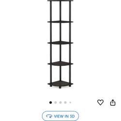 Espresso Black 5 Tier Corner Shelf 