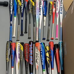 Wholesale Baseball And Softball Bats 42 Count, New And Used USA And USSSA Bats
