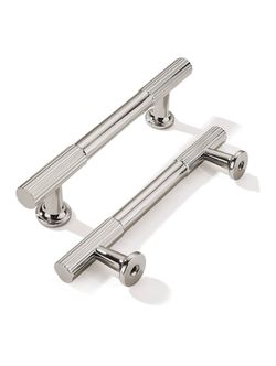 khtumeware 4 Inch(102mm) Hole Center 10 Pack Polished Nickel Cabinet Pulls Heavy Duty Soild Kitchen Drawer Handles Cabinet Hardware for Cupboard Drawe