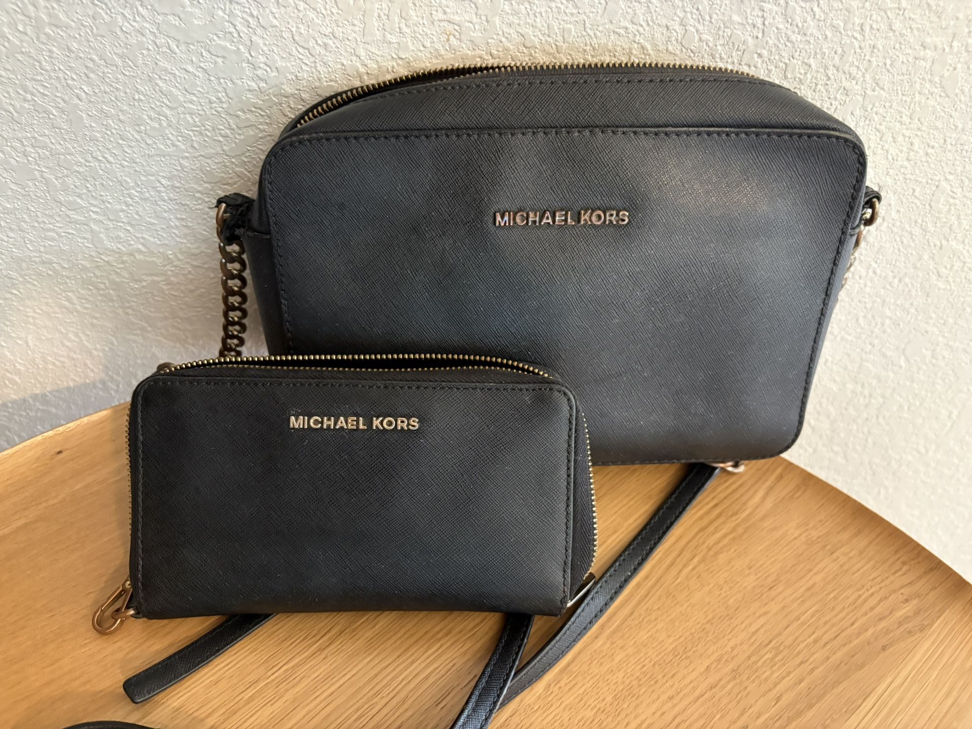 Michael Kors Black Crossbody Bag with Wristlet Wallet