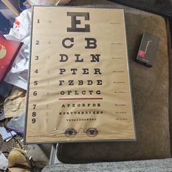 Vintage Framed Eye Chart 