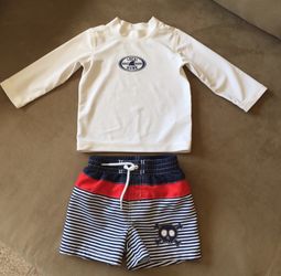 Rash guard and swim shorts 6 months