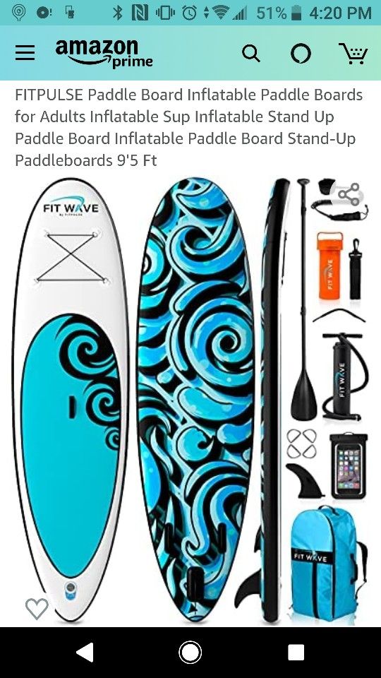 Fitwave Inflatable Paddle Board 9.5 Ft, 10 Ft, 11 Ft - NEW🔥🔥🔥