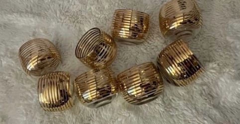 8 Vintage cordial gold drinkware glassware set