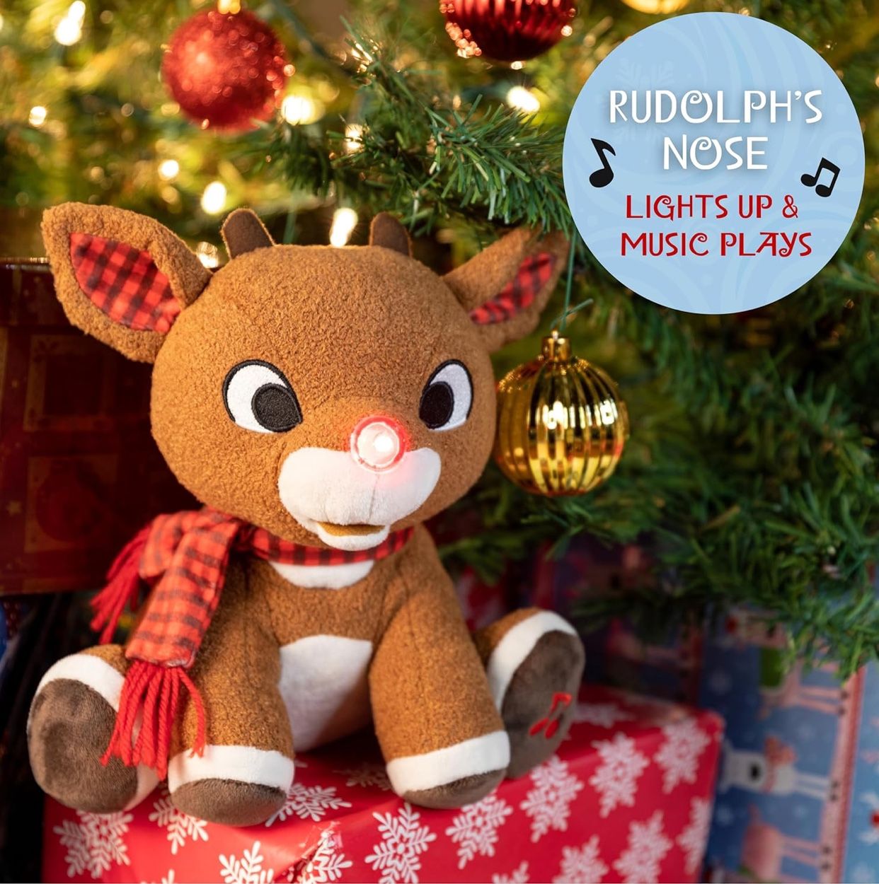 Rudolph the Red - No  the Reindeer - Stuffed Animal Plush Toy with Music & Light