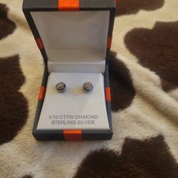 SS 1/10 CCTW DIA 1/10 CTTW DIAMOND I-J13 STERLING SILVER STUD EARRINGS