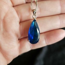 Sterling Silver and Blue Topaz Choker Neclace