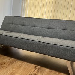 Charcoal Grey Fabric Couch Futon