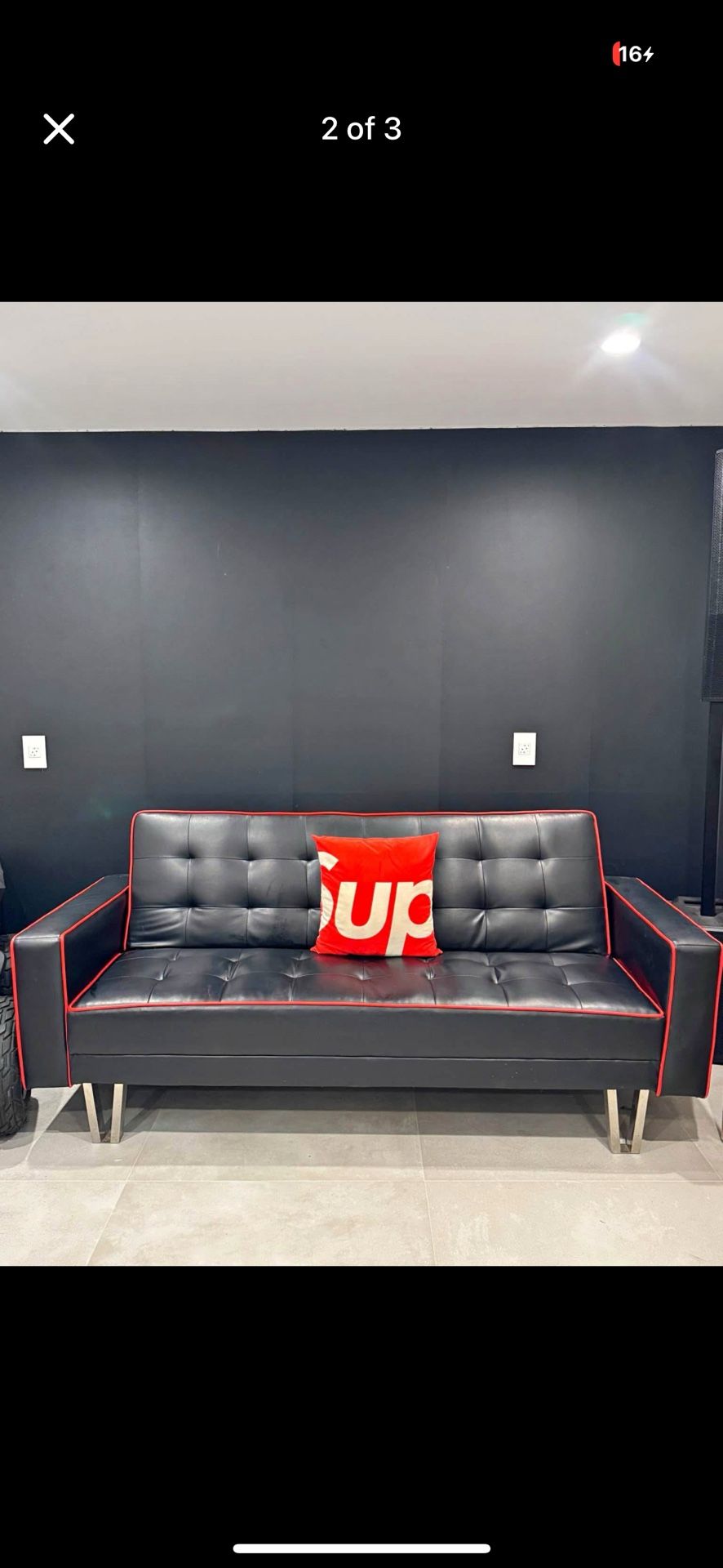 Black Leather Sofa
