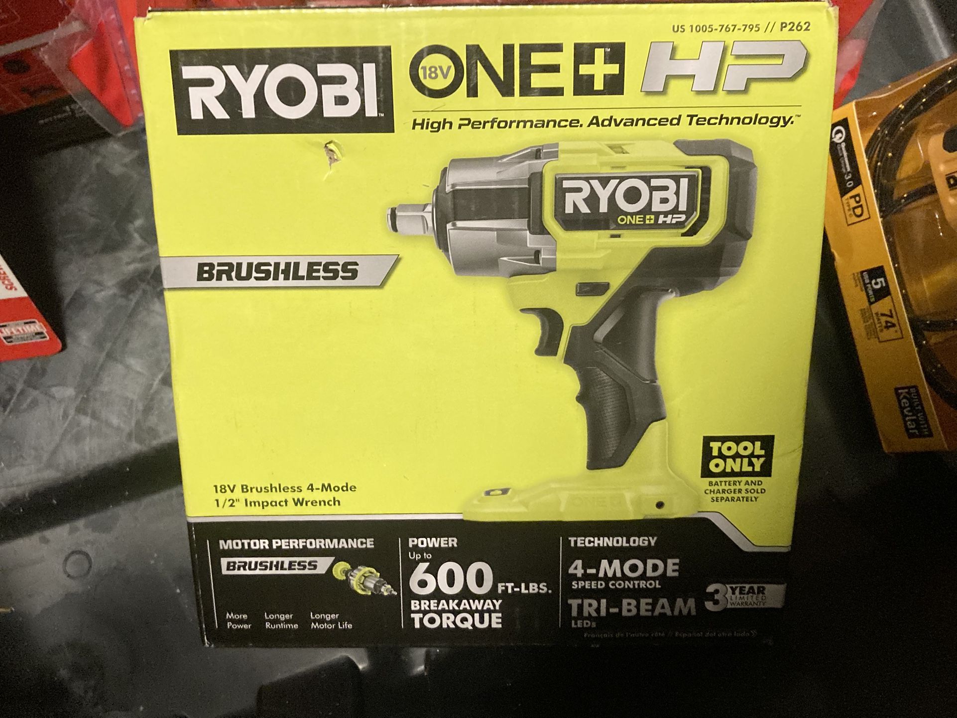 RYOBI BRUSHES 1/2” IMPACT WRENCH
