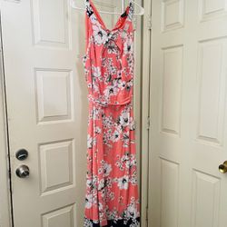 New Orange and Blue Floral Dress