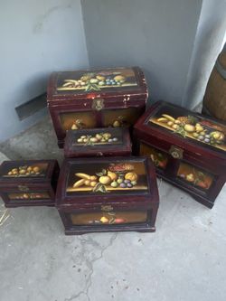 Set Of Wooden Trunk