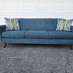HM Richards Elliot Teal Sofa Mid-Century Modern