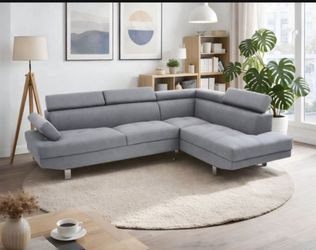 Gray 2-piece sectional sofa