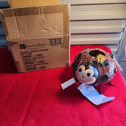 VINTAGE NEW HOME INTERIORS MOSAIC METAL LADYBUG Votive Candle Holder