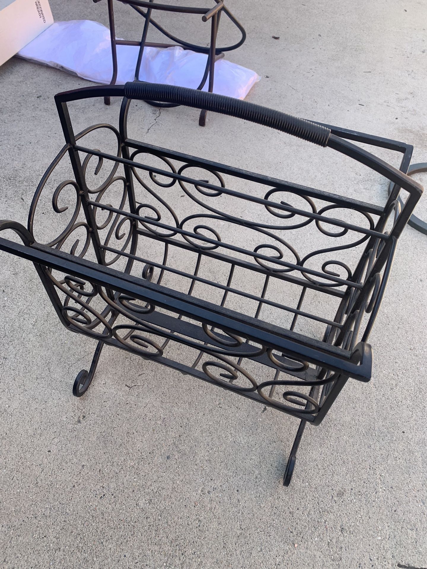 Wrought Iron Magazine Rack
