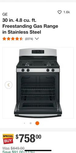 GE 30 in. 4.8 cu. ft. Freestanding Gas Range Stove in Stainless Steel