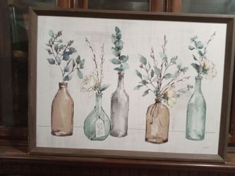 Framed Botanical Bottle Watercolor Wall Art