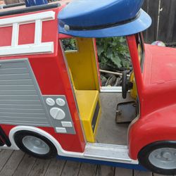 Mechanical Coin operated kids Fire truck. 