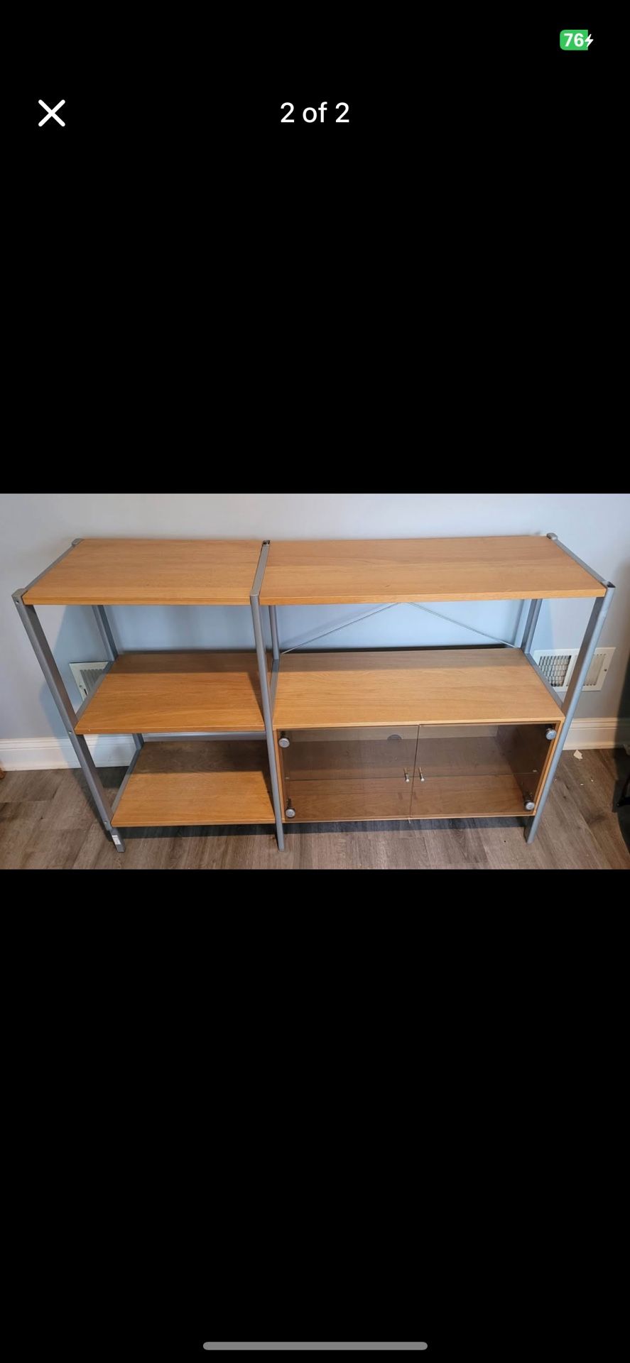 Glass Door Cabinet and Shelving Unit