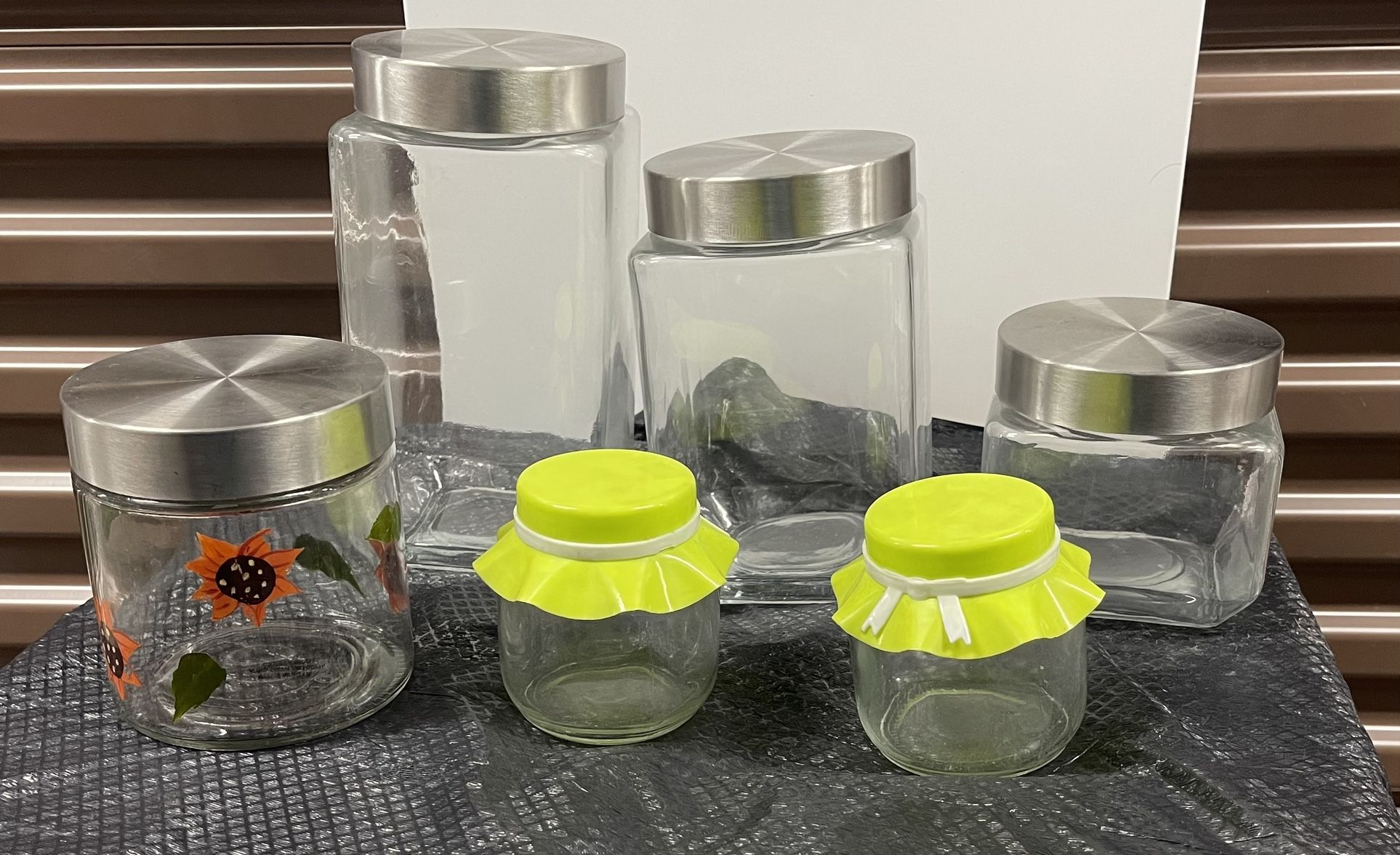 Selling Set Of 6 Glass Containers