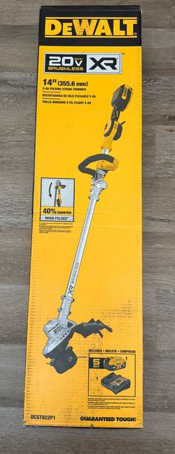 DEWALT 20V MAX 14 in. Brushless Cordless Battery Powered Foldable String Trimmer Kit with (1) 5 Ah Battery & Charger