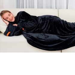 New Unisex Wearable Blanket With Sleeves And Feet