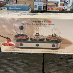 Chefman Triple Slow Cooker & Buffet Server