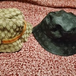 LV/ Gucci Bucket Hats.  Good Shape.  Size L and Medium/Large. Firm Price For Both. 