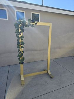 Mirror frame on wheels for quince dance diy gold with led lights