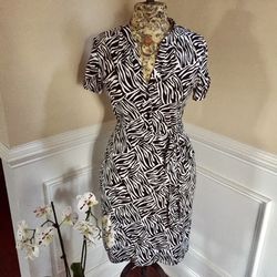 Zebra Print (Dark Brown/white) Dress - Size 6