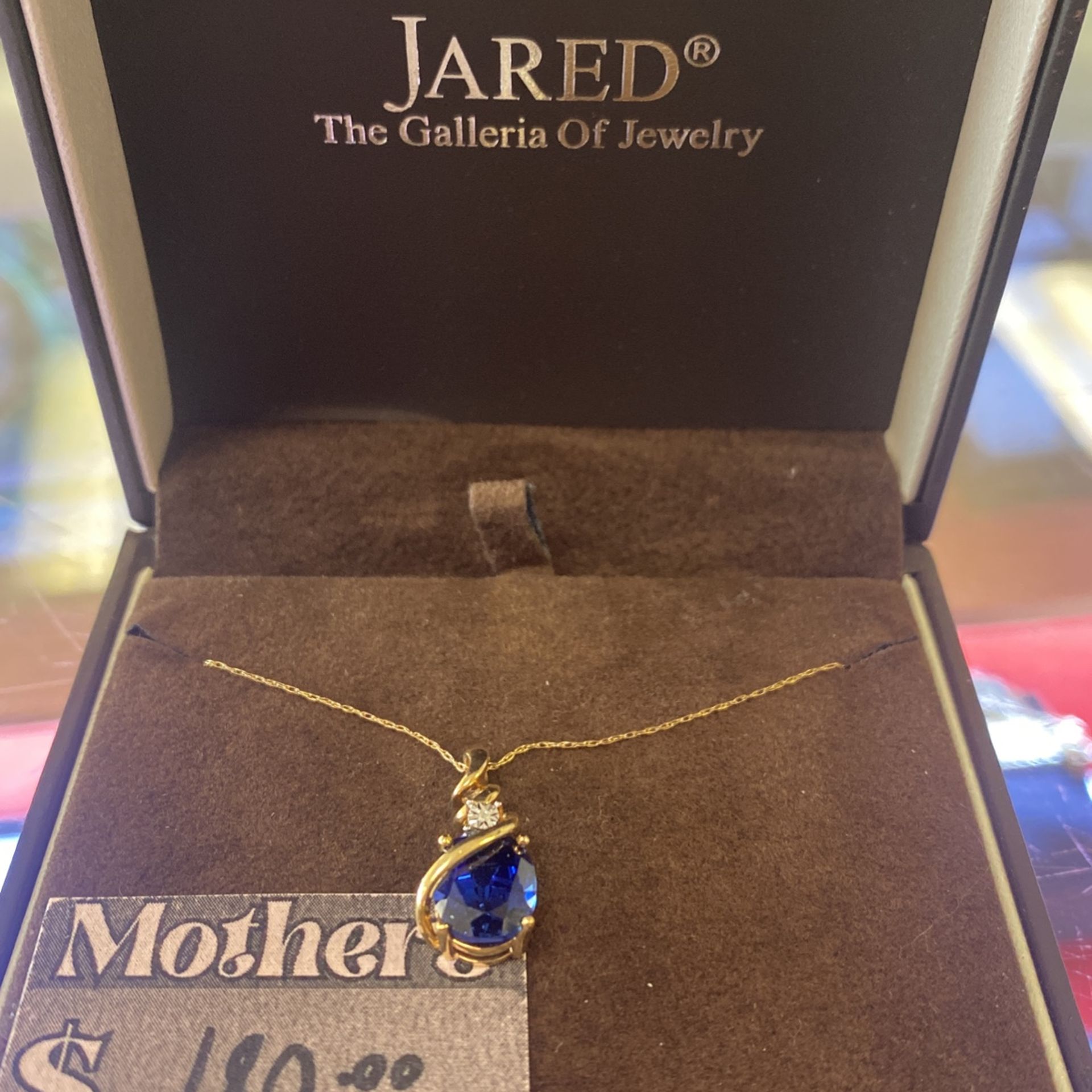 MOTHERS DAY 💐💕 JARED 10k GOLD DIAMOND AND SAPPHIRE NECKLACE TAKE TODAY $45 DOWN
