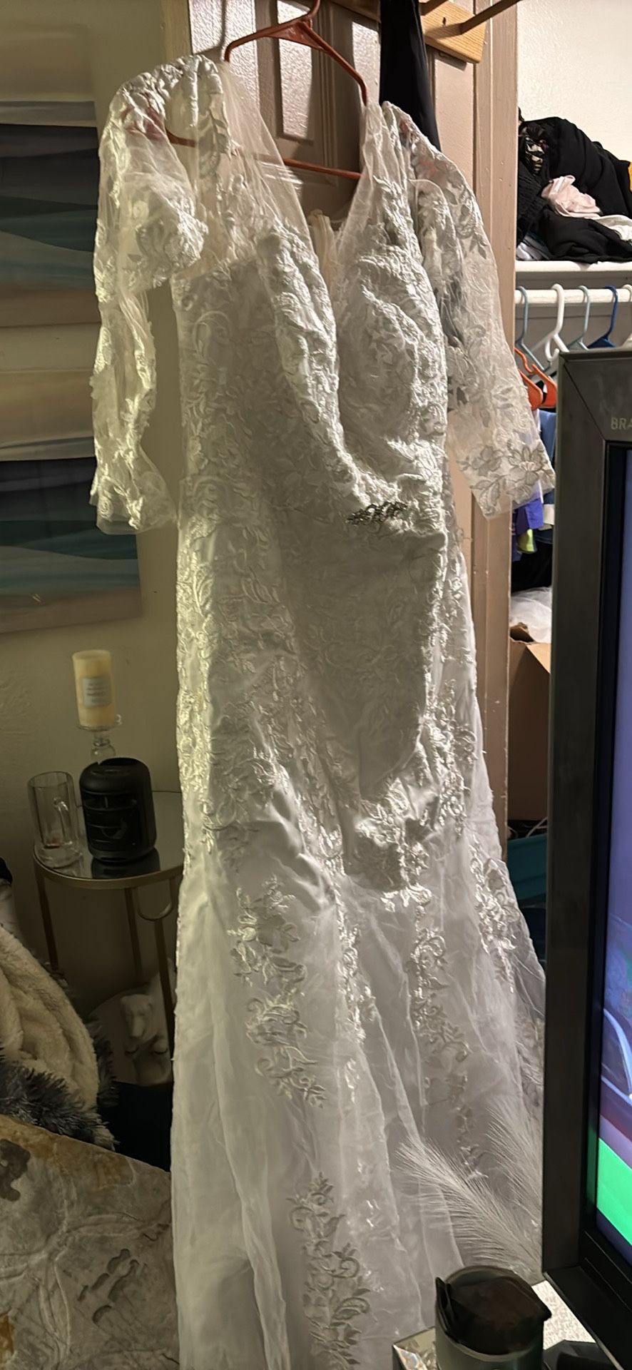 Wedding Dress And Vail