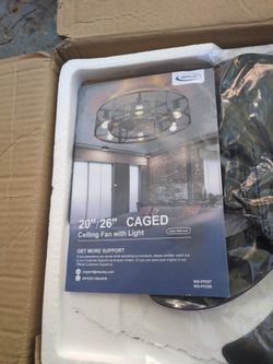 New Caged Ceiling Fan With Light