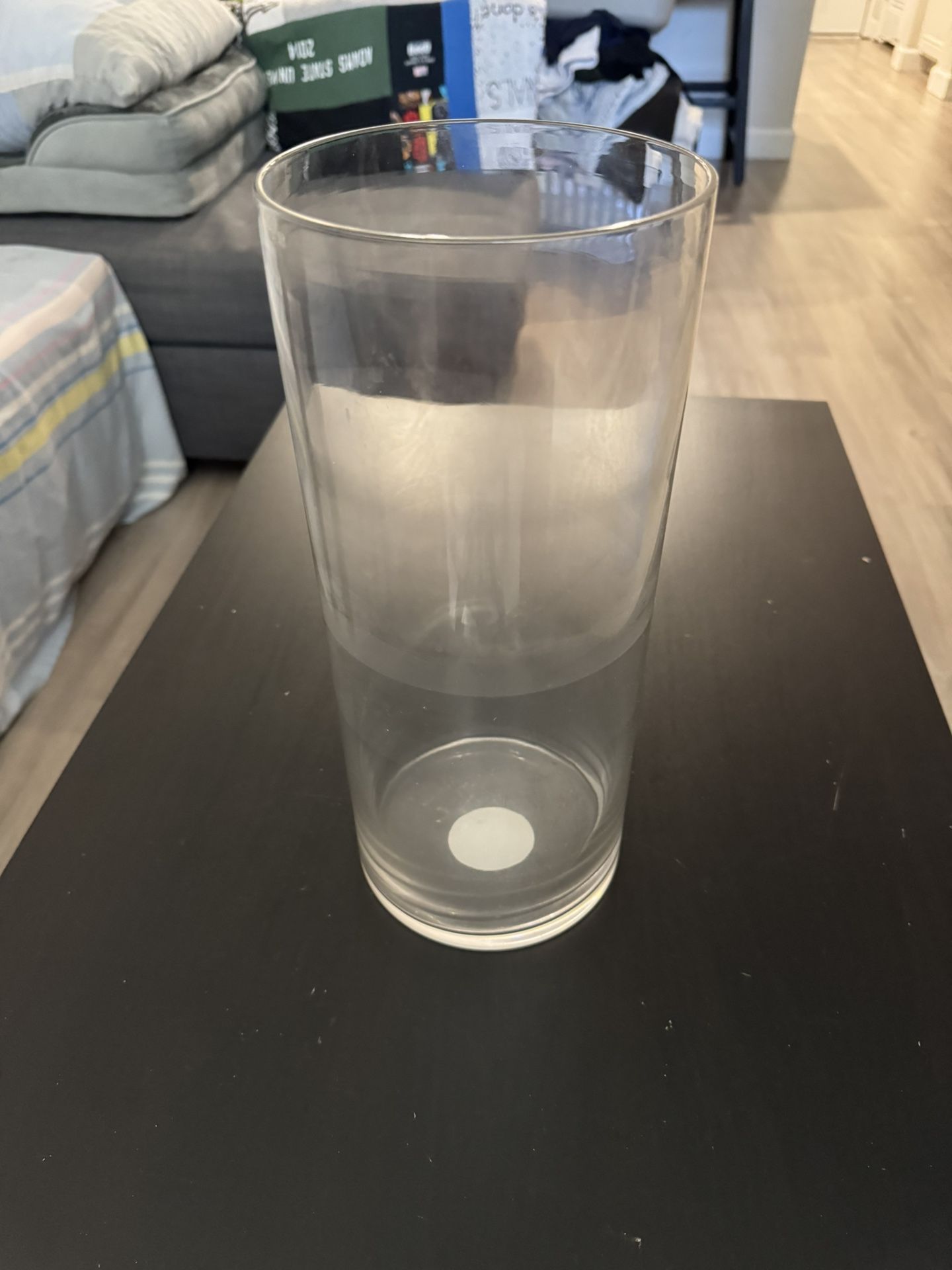 Ashland 14” Glass Cylinder Vase – 5.9” Diameter – Tall Clear Decorative Vase