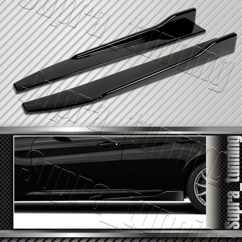 Universal Painted Black Side Skirt Rocker Splitters Diffuser Winglet Wind 31"x4" -(2-PU-89652-PBK