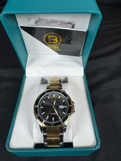 Bibi Luxury Black Dial, Black Case, 2 Tone 45mm Men’s Quartz Watch