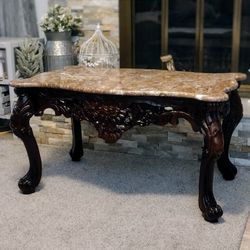 36L x 22W x 20H CHINESE HAND CARVED ROSEWOOD COFFEE TABLE