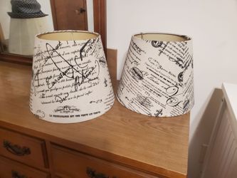 French Script Lamp Shades Set of 2