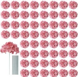 New 65pcs artificial Flowers Dusty Rose Hydrangea Artificial Flowers