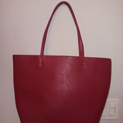 Red Leather JustFab Tote