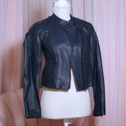 Midnight Blue Faux Leather Jacket