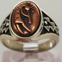 Vintage WJ Waldeck Johnson SS And Copper Kokopelli Dancer