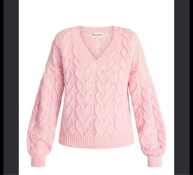 SIZE XL - Soft pink knit sweater