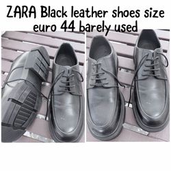 ZARA size 12 black leather shoes