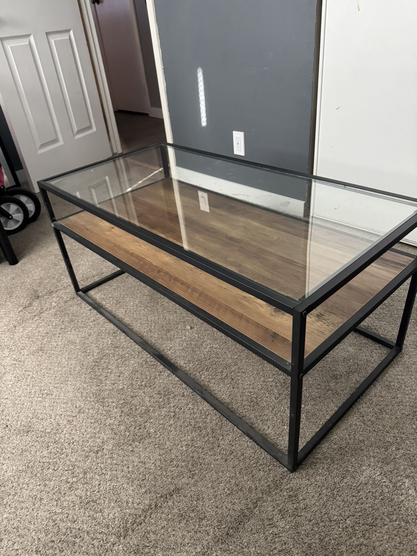 Living Room Coffee Table-Black Metal $60 OBO